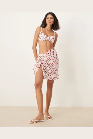 Abercrombie & Fitch Short sarong co-ord in cherry print