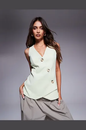 River Island Asymmetric waistcoat in light