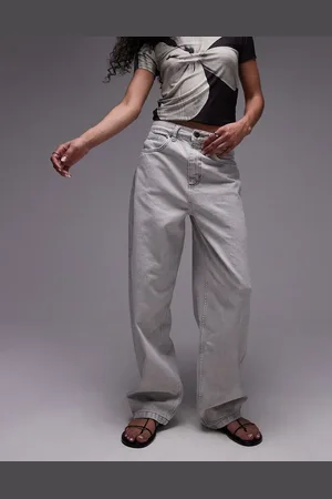 Topshop Baggy high rise jean in aged off