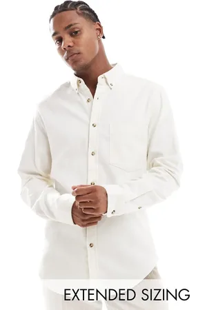 ASOS Brushed oxford regular shirt in off
