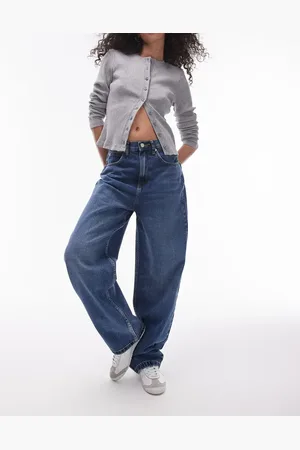 Topshop Baggy high rise jean in mid