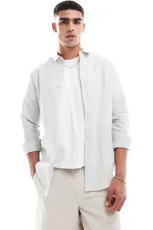 ASOS Smart linen regular shirt with penny collar in mint