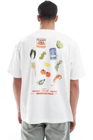 ASOS Oversized t-shirt with cartoon food graphics in