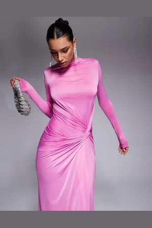 DASKA Exclusive high neck maxi dress in