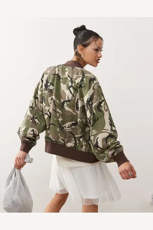 A Bathing Ape Aape By A Bathing Ape camo print bomber in khaki