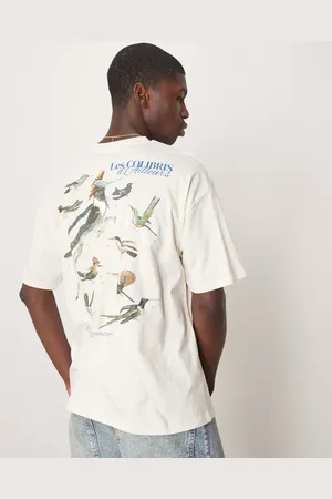 ASOS Oversized t-shirt with bird back print in off