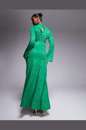 DASKA High neck maxi dress in bright