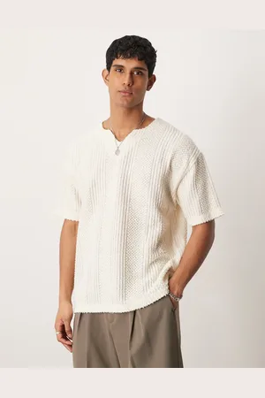 ASOS Oversized textured v neck t-shirt in