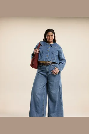 ASOS ASOS DESIGN Curve wide leg jean in midwash - MBLUE