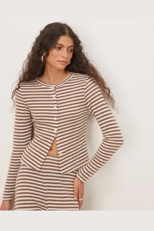 ASOS Co-ord long sleeve cardigan in textured stripe