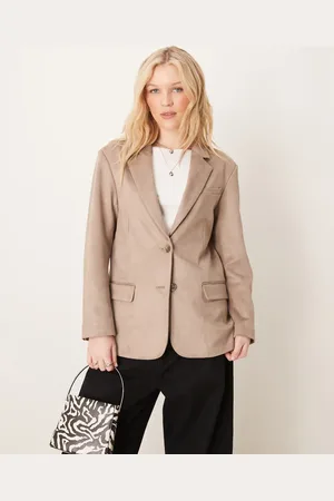 Abercrombie & Fitch Suede blazer in taupe