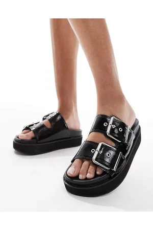 New Look PU double strap flatform sandal in