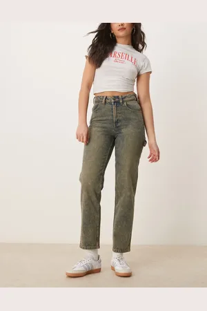 Dickies Ellendale straight fit denim jeans in indigo with yellow fade