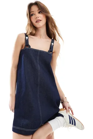 ASOS Denim mini dress with fisherman strap