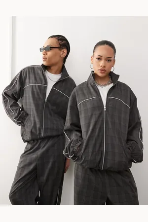 COLLUSION Unisex harrington jacket co-ord in sporty check