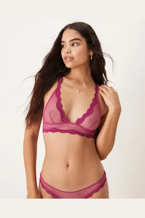 Free People Midweek longline bra co-ord in magenta