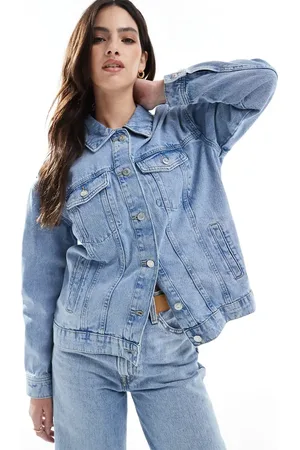 ONLY Oversized denim jacket in acid wash