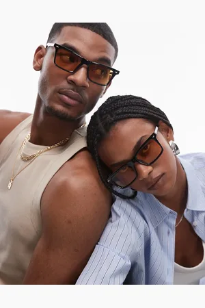 Le Specs Broski square sunglasses in with amber lens