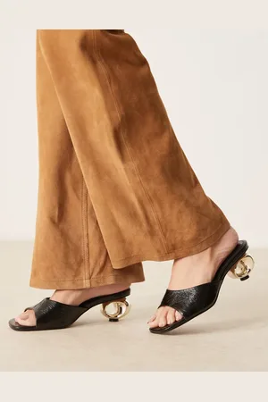ASOS Holbrook metal heel detail heeled mules in