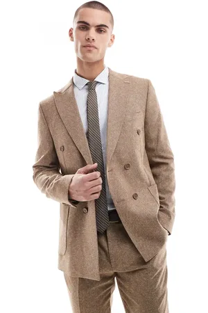 Shelby & Sons Shelby and Sons double breasted tailored slim blazer in mid co-ord