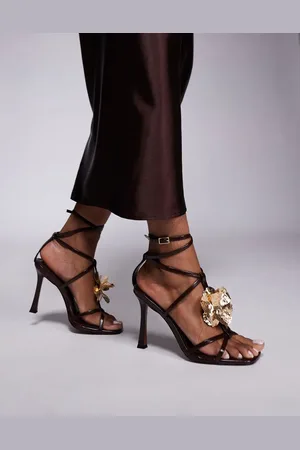 ASOS Nobel flower detail caged high heeled sandals in