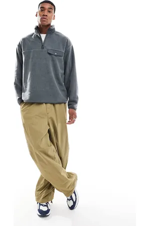 ASOS Oversized quarter zip fleece sweatshirt with chest pocket in