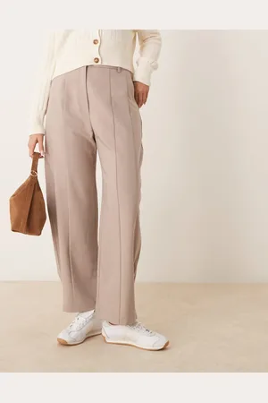 ASOS Tailored tab detail trousers in stone