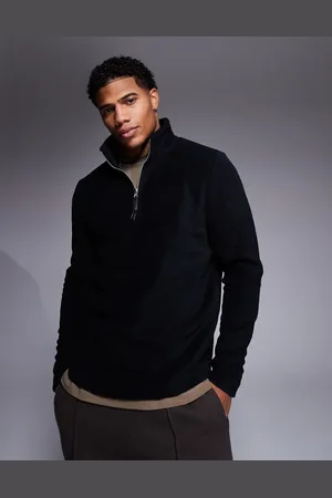 ASOS Quarter zip fleece sweatshirt in