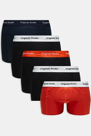 JACK & JONES 5 pack trunks in orange mix with originals logo