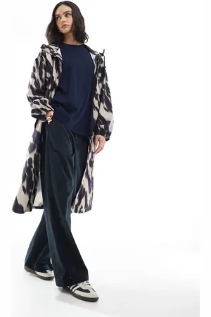 ASOS Shower proof rain jacket in mono abstract