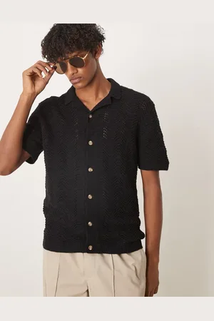 Abercrombie & Fitch Short sleeve crochet button through polo in