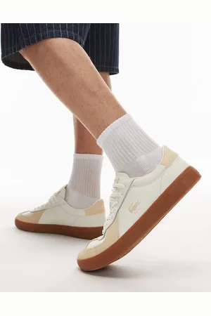 Lacoste Baseshot pro trainers in tonal beige
