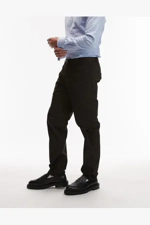 MANGO Slim fit tailored trousers in dark