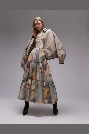 & OTHER STORIES Linen blend midi dress in floral print