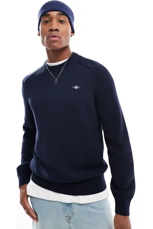 GANT Casual cotton knit jumper with logo in