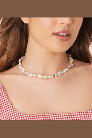 DesignB London Molten pearl and bead necklace