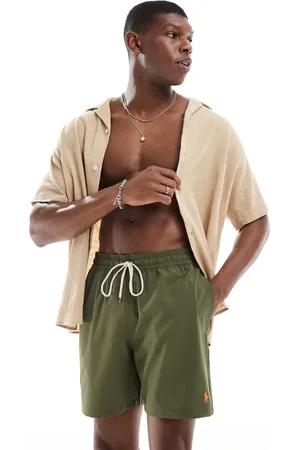 Ralph Lauren Traveler icon logo swim shorts in olive