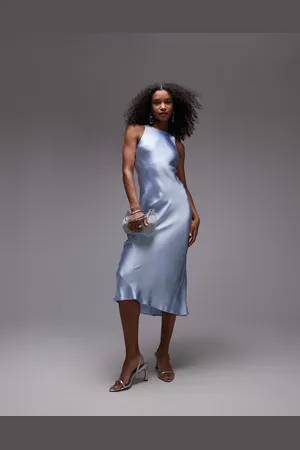 & OTHER STORIES Bias cut satin midi dress in light