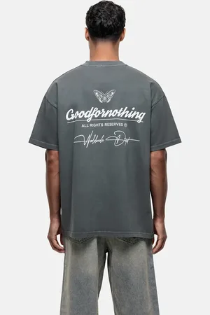 Good For Nothing Logo graphic back print t-shirt in gunmetal