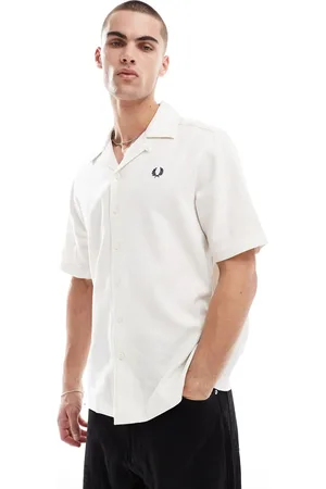 Fred Perry Short sleeve revere collared shirt in off