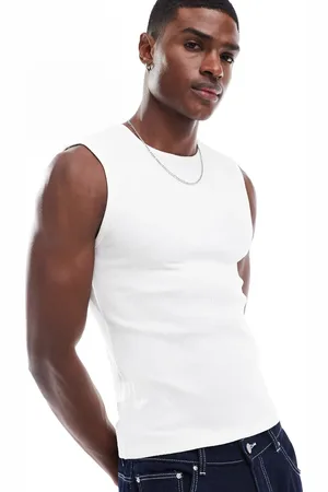 Bershka Textured ribbed vest in