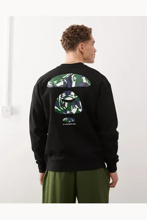 A Bathing Ape Aape By A Bathing Ape logo basic sweatshirt with camo backprint in