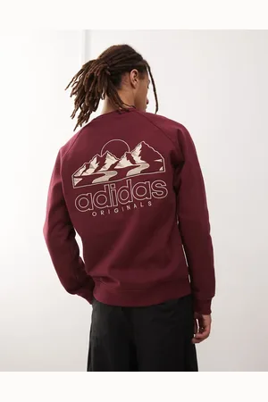 adidas Mountain graphic sweatshirt in burgundy