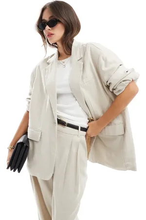 AWARE Oversized tailored blazer co-ord in stone