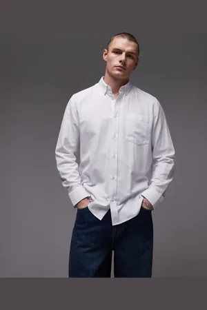 Topman Long sleeve textured formal shirt in
