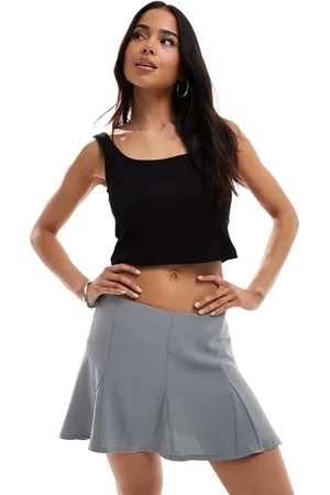 Pull&Bear Flippy mini skirt in grey