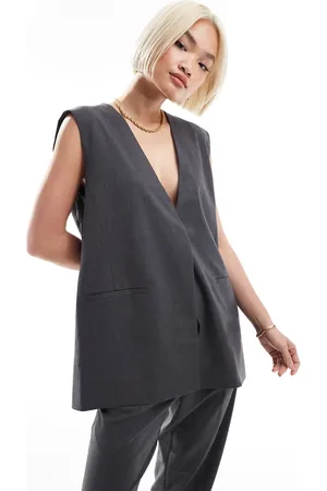 AWARE Oversized tailored waistcoat co-ord in dark