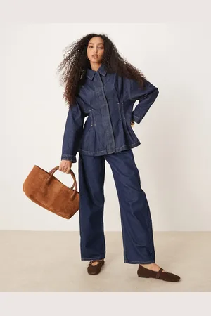 ASOS Denim cinch shirt in indigo rinse