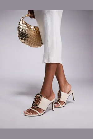 ASOS Nought ring detail high heeled sandals in cream