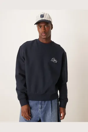 ASOS Boxy oversized sweatshirt with chest embroidery in
